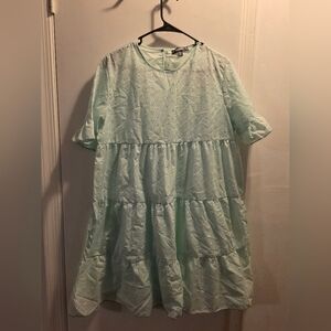 Missguided Light Green Tiered Dress